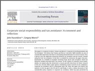 مسئولیت سازمانی اجتماعی و اجتناب از مالیات: نظر و انعکاس-مقالۀ 2013 حسابداری