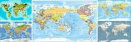 مجموعه 5 وکتور نقشه جهان برای نرم افزار Adobe Illustrator